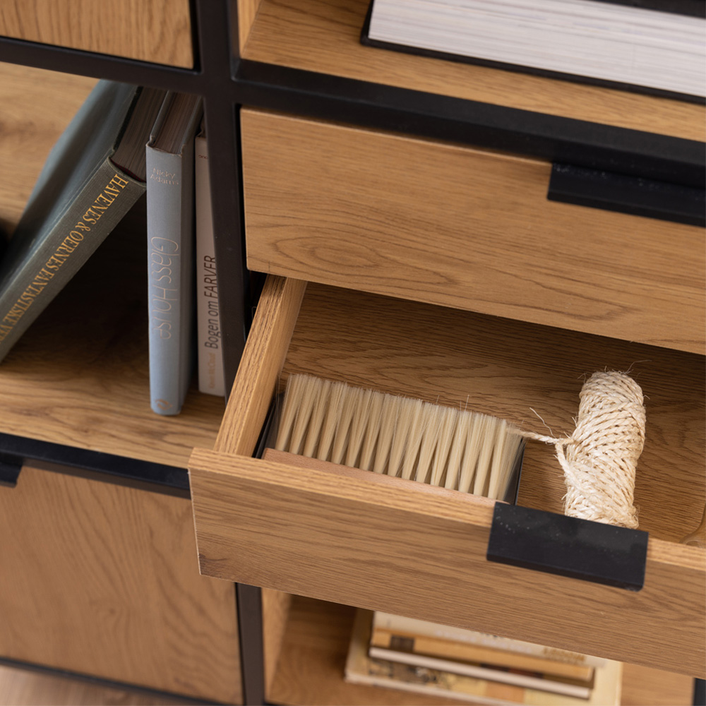 Furniture To Go Swindon Black 2 Door 3 Drawer 3 Shelf Bookcase Image 7