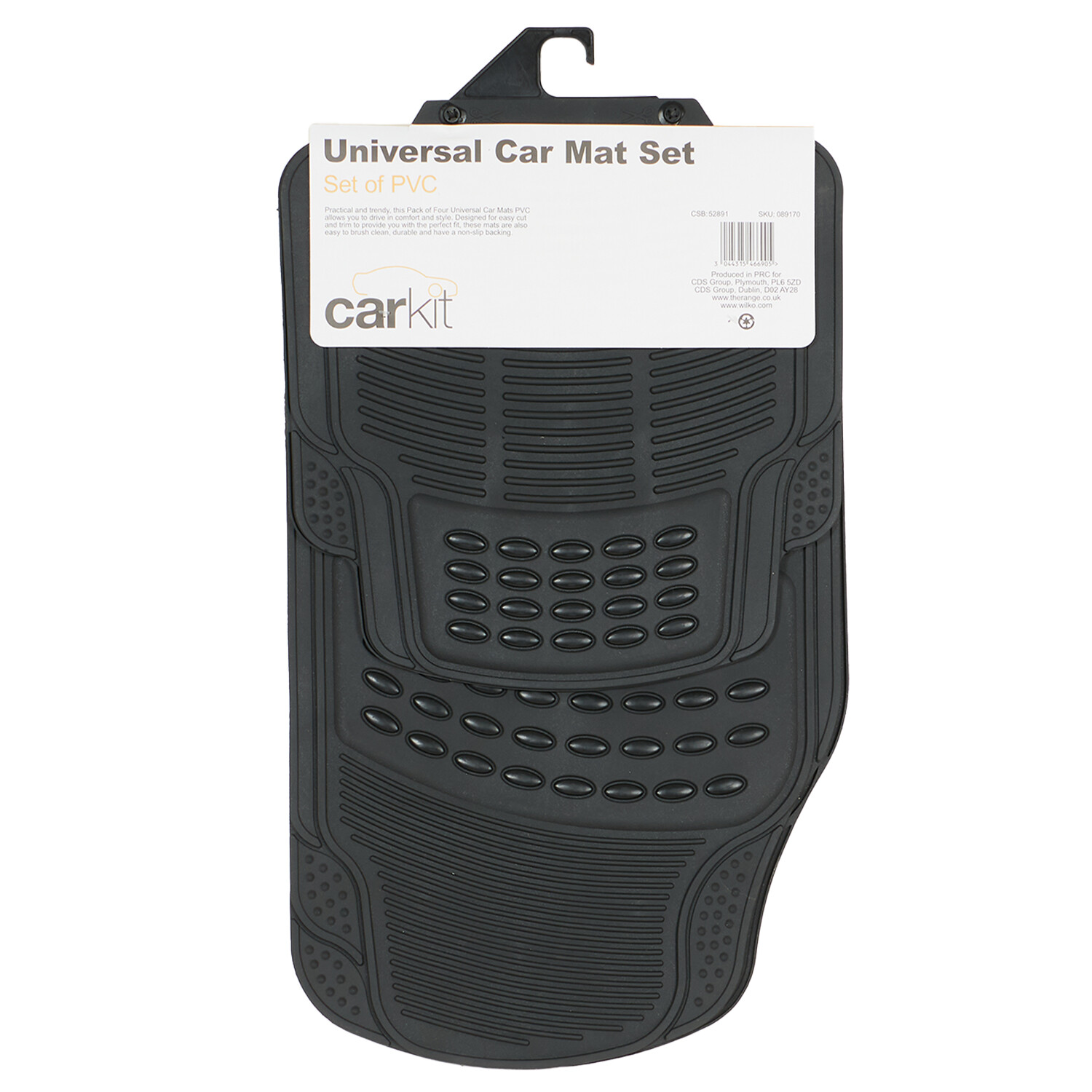 Carkit PVC Universal Car Mat Set - Black Image 2