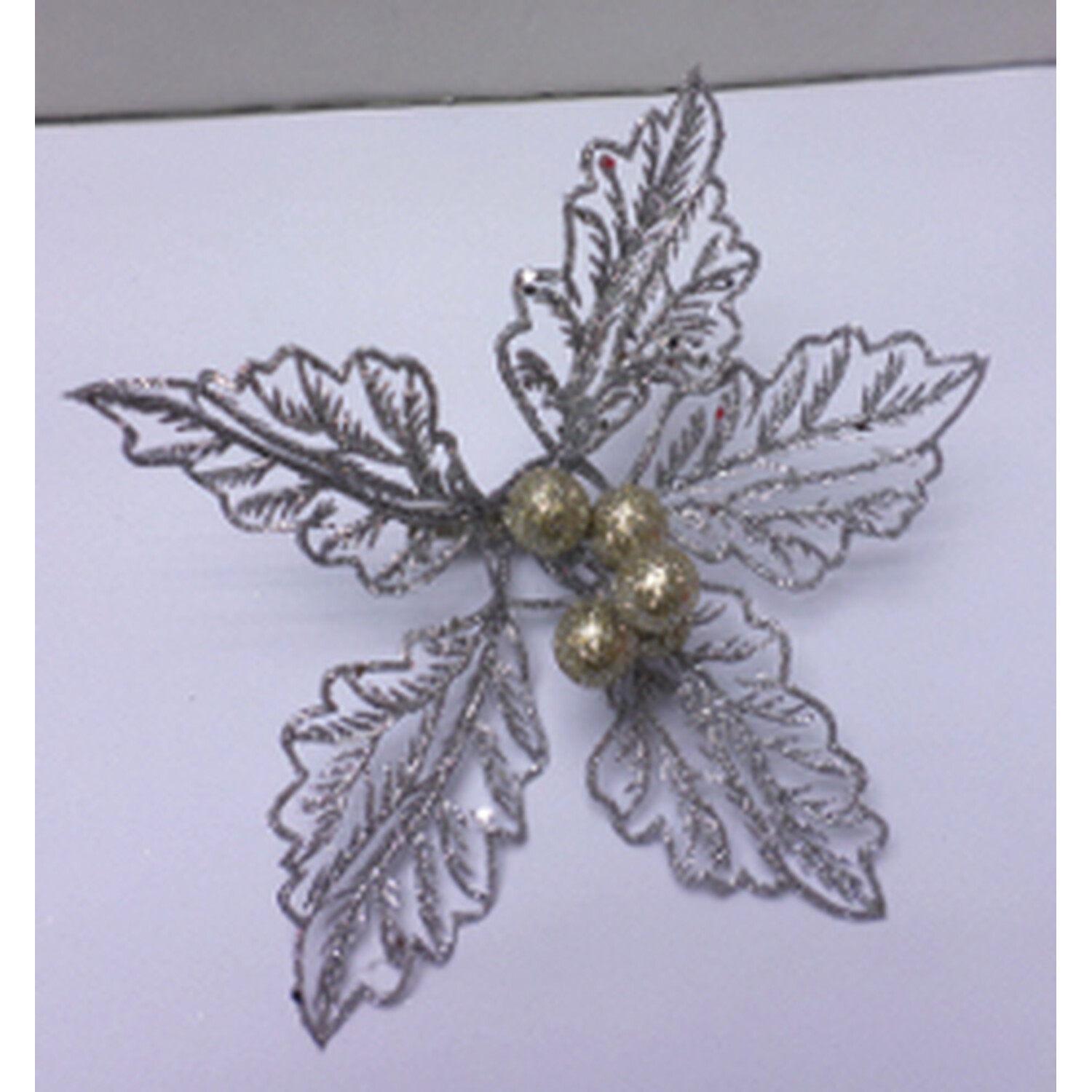 Single Glitter Leaves Clip Decoration in Assorted styles Image 2