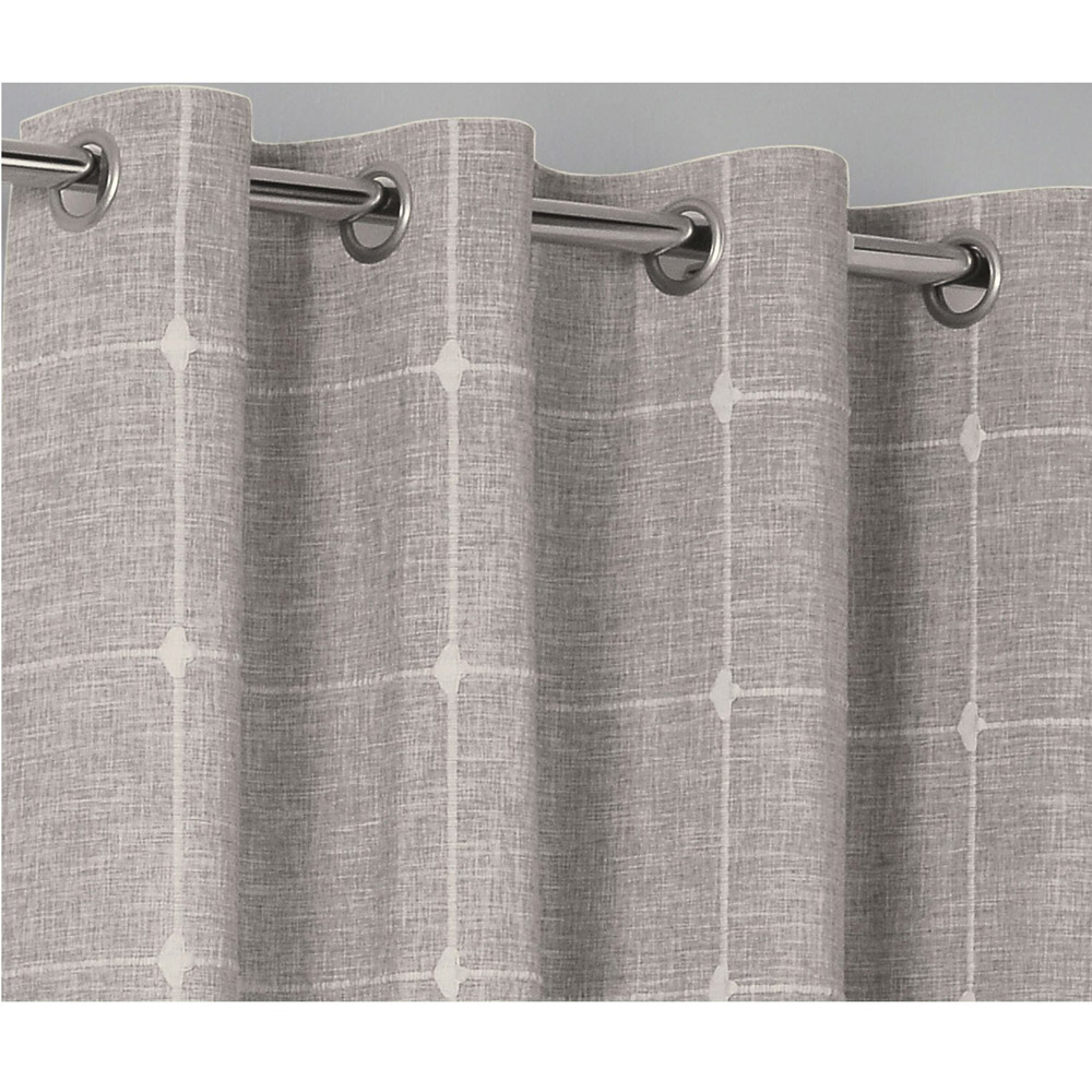 Divante Salcombe Natural Linen Check Curtains 228 x 168cm Image 3