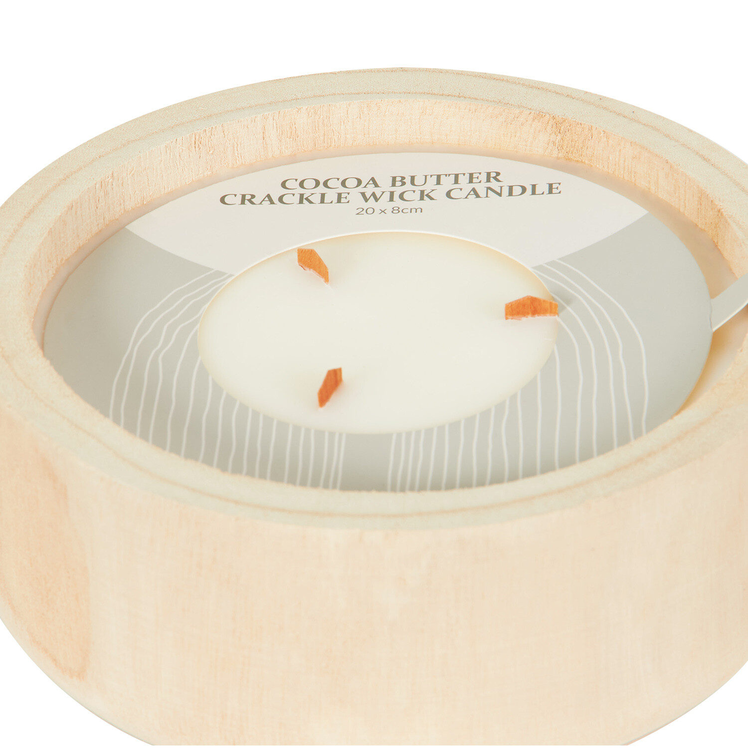 Cocoa Butter Wooden Candle  - Cream Image 3
