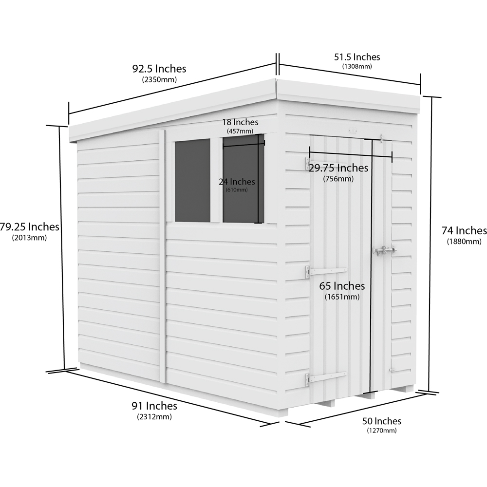 DIY Sheds 4 x 8ft Tongue and Groove Timber Pent Security Garden Shed Image 9