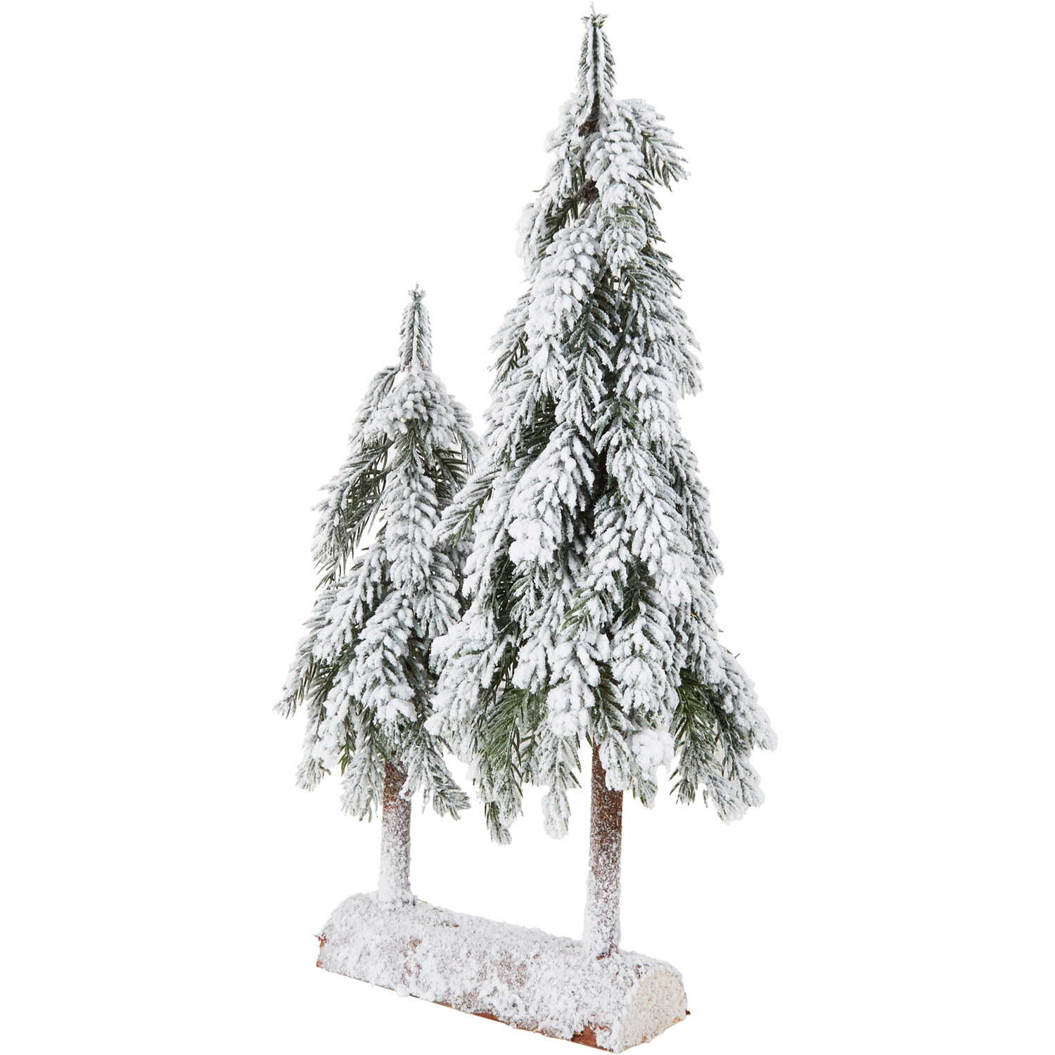 Scandi Downswept Frosted Trees Christmas Decoration - White Image 2