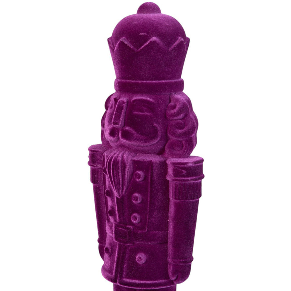 Purple Flocked Nutcracker - Purple Image 4