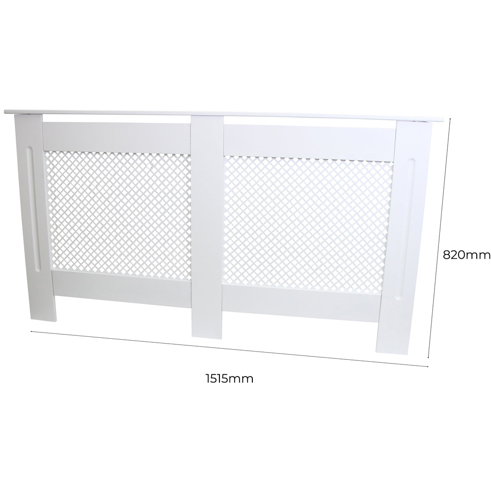 MonsterShop White Trellised Grill MDF Radiator Cover 820 x 1515mm Image 5