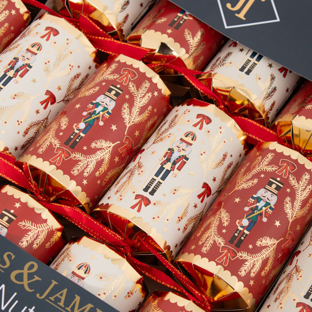 Pack of 8 Vintage Nutcracker Deluxe CrackersRed and Cream Image 4