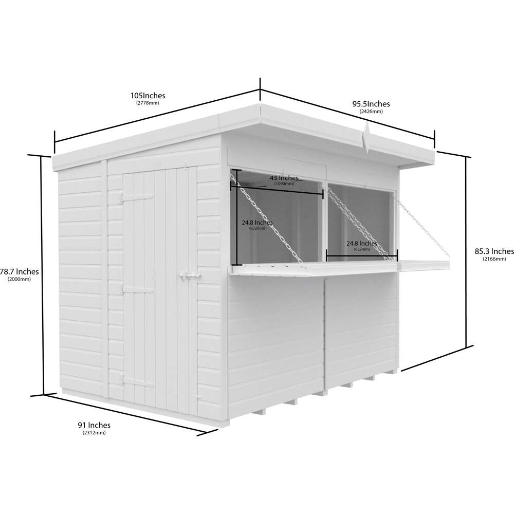 DIY Sheds 8 x 8ft Single Door Pressure Treated Tongue and Groove Timber Outdoor Bar Shed Image 4