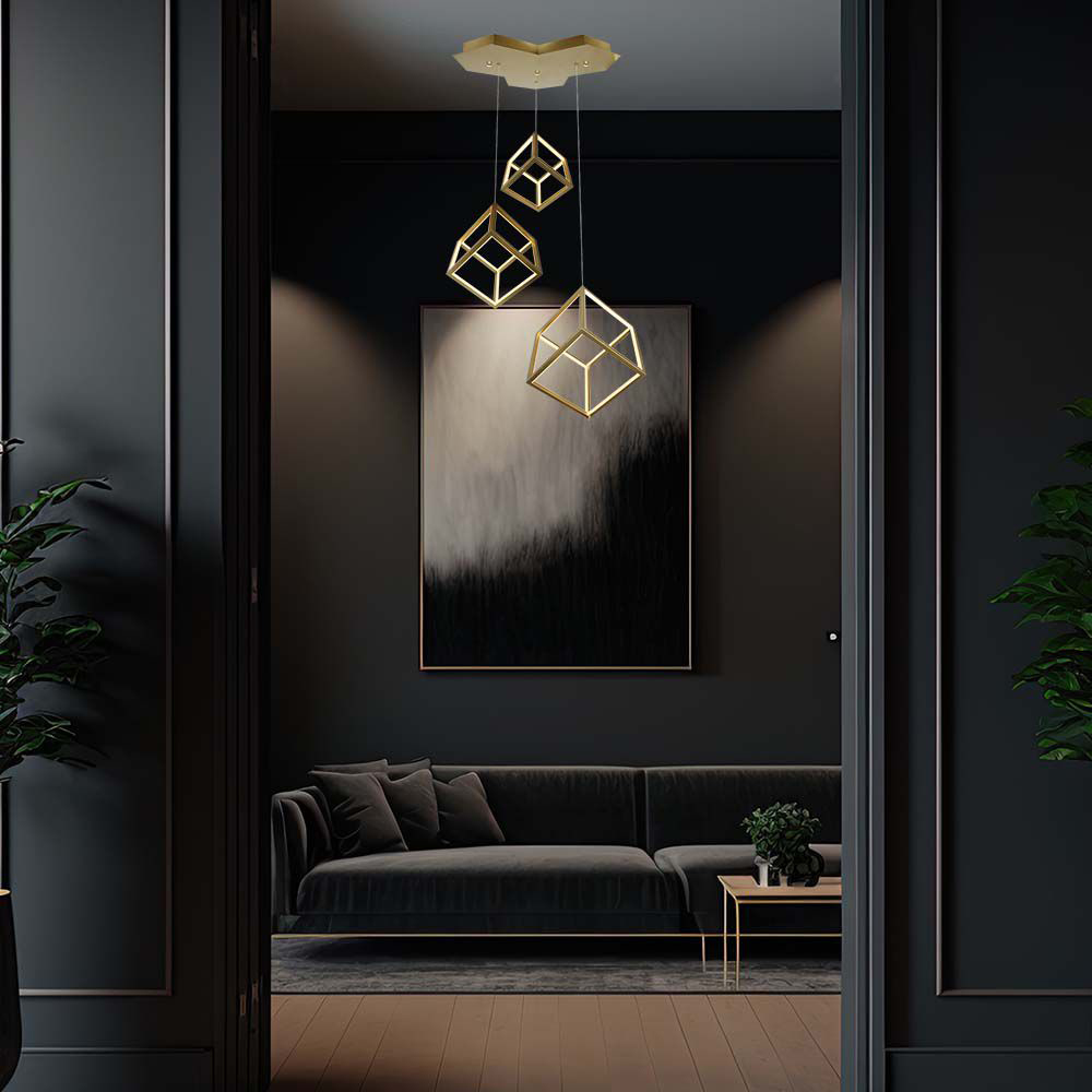 V-TAC 46W 3000K LED Gold Finish Decorative Hanging Light Image 3