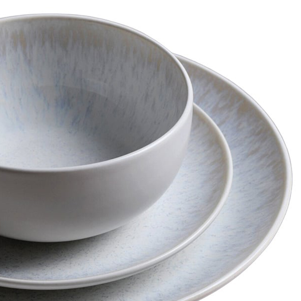 12 Piece White Textured Dinner Set - White Image 4