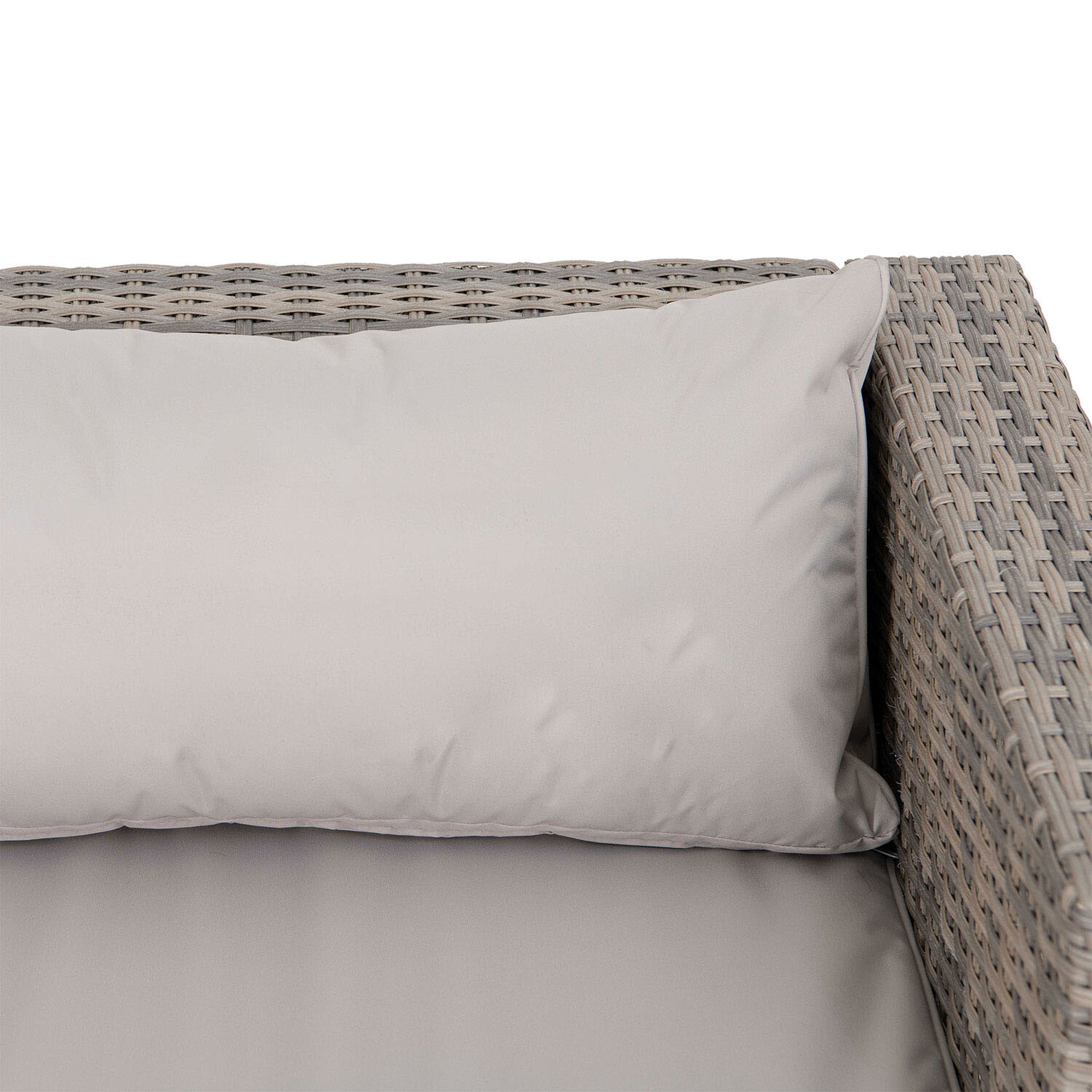 Alexandria 3 Seater Natural Rattan Wicker Garden Corner Lounge Set with Cushions Image 2