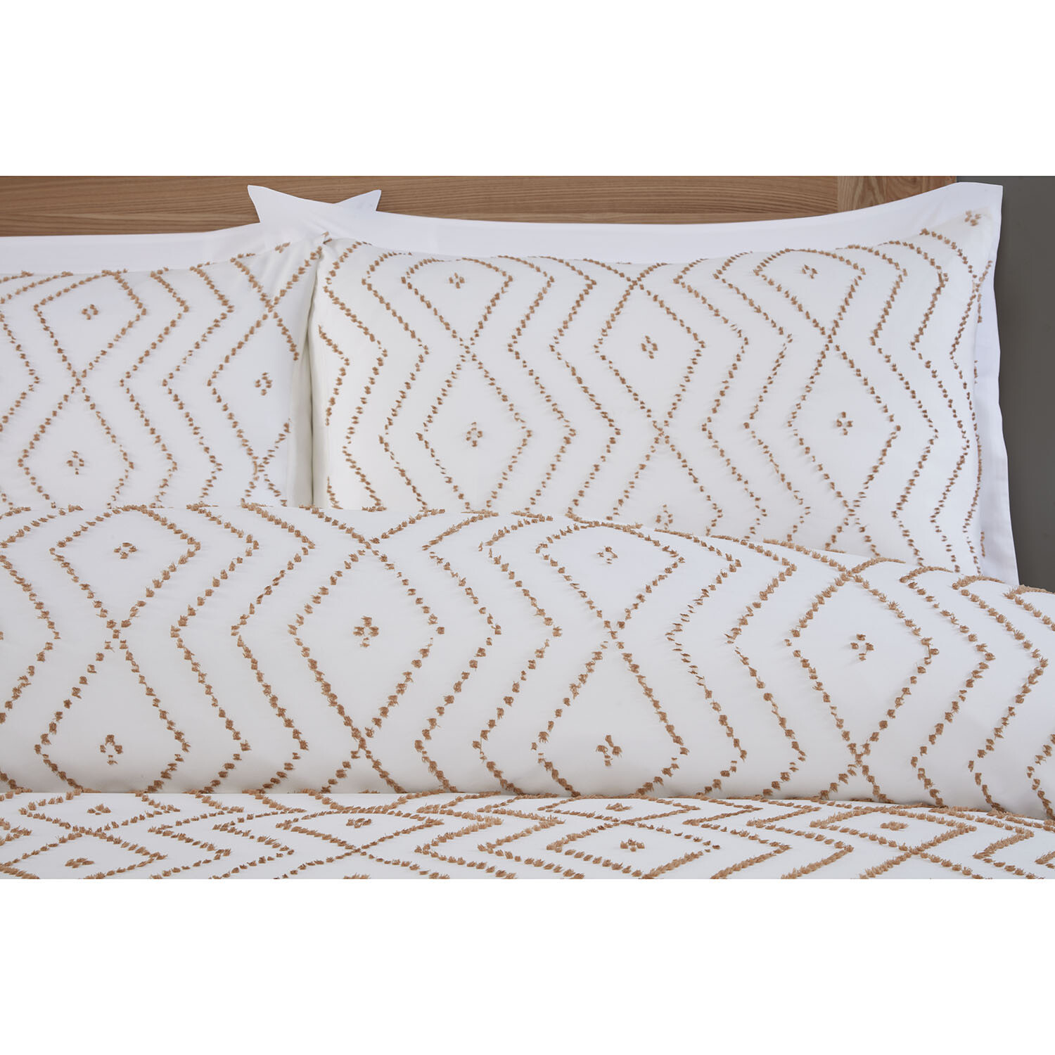Kasiya Geo Duvet Set - Natural and White / Superking Image 2