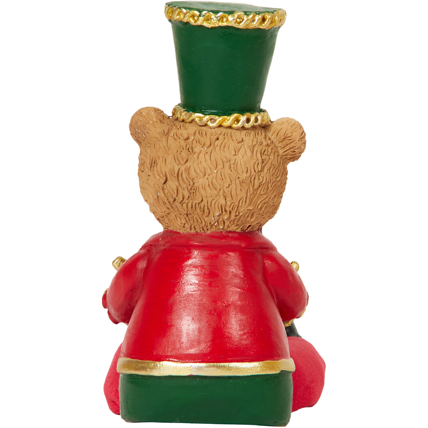 Traditional Sitting Trumpet or Drum Bear Decoration - Brown Image 2