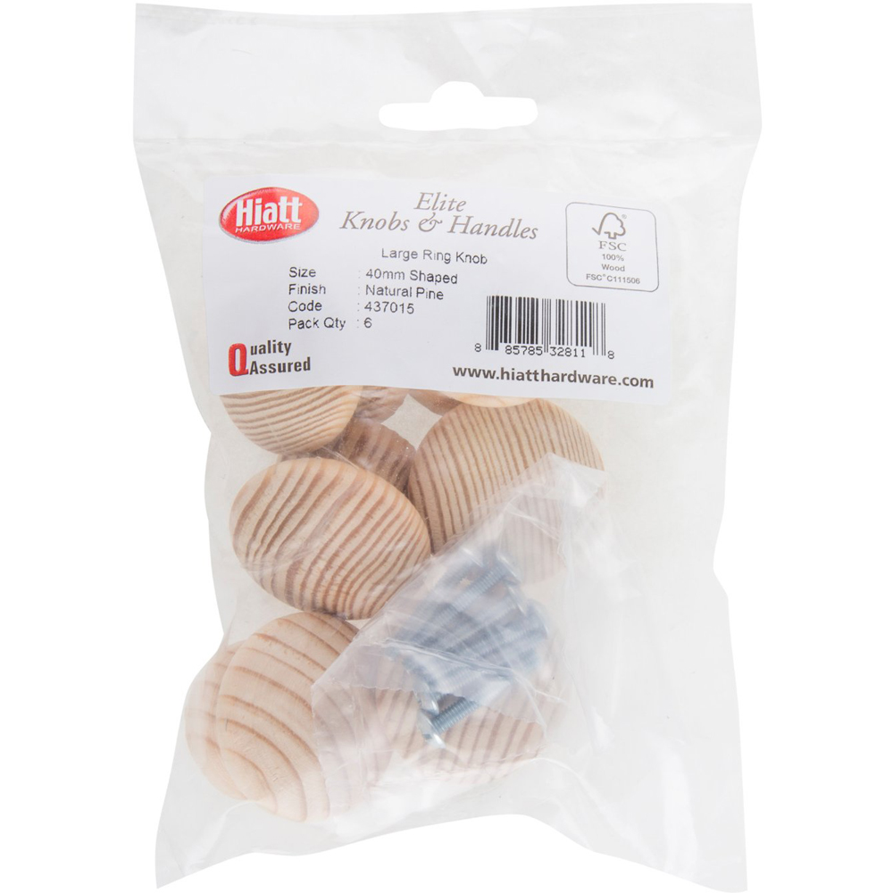 Hiatt Pine Ring Knob 6 Pack Image 3