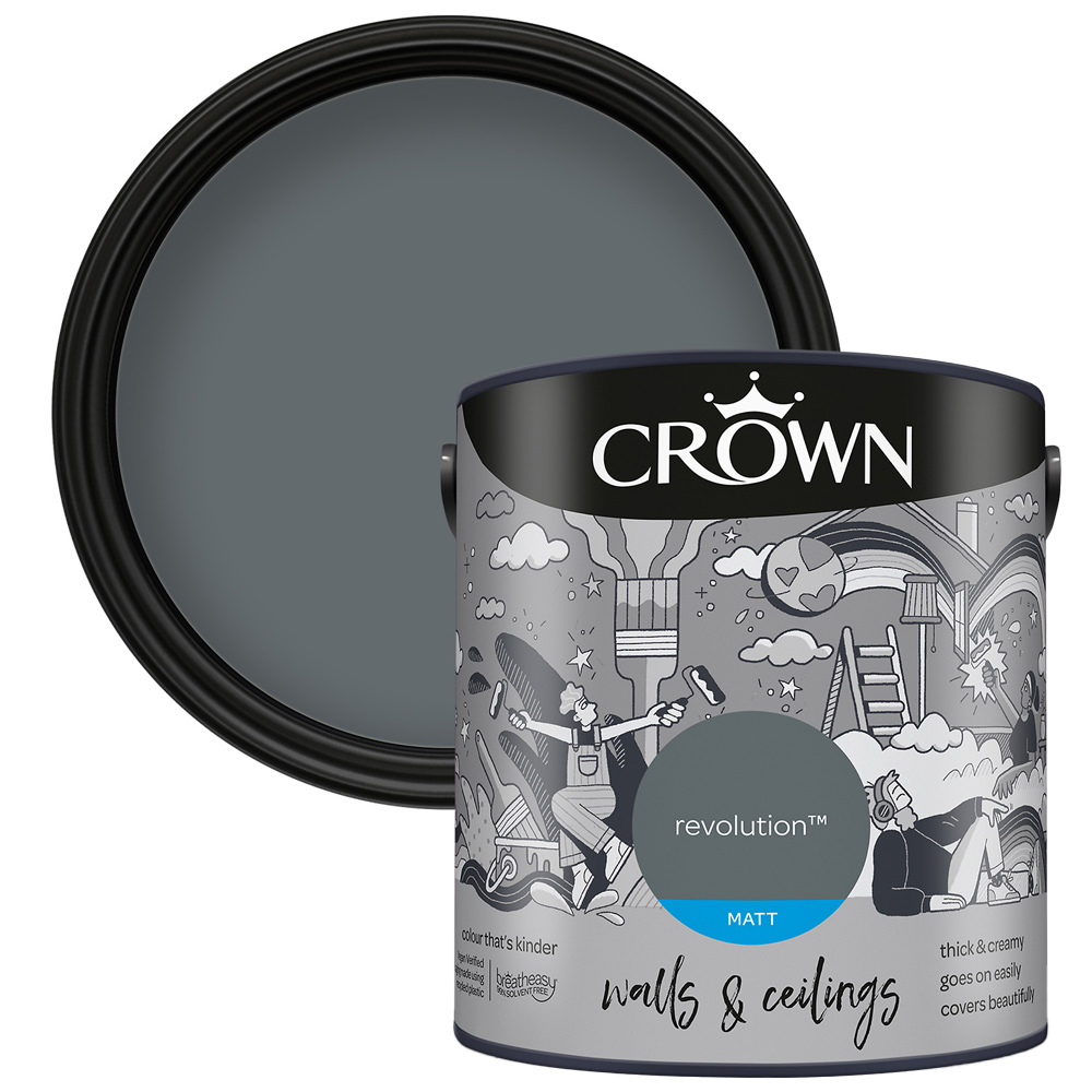Crown Walls & Ceilings Revolution Matt Emulsion Paint 2.5L Image 1