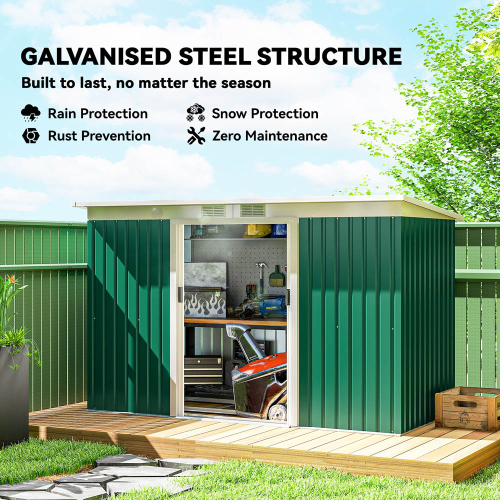 Outsunny 9x4.25ft Metal Storage Shed Image 3