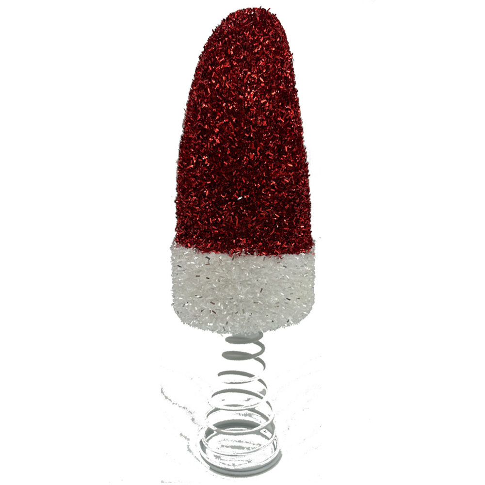 Santa Hat Tree TopperRed and White Image 3