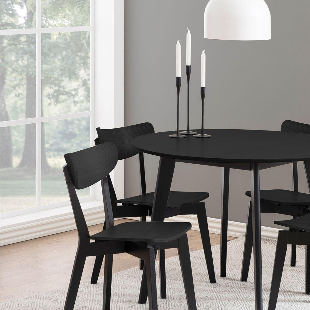 Furniture To Go Roxby Black 4 Seater Round Dining Set Image 7