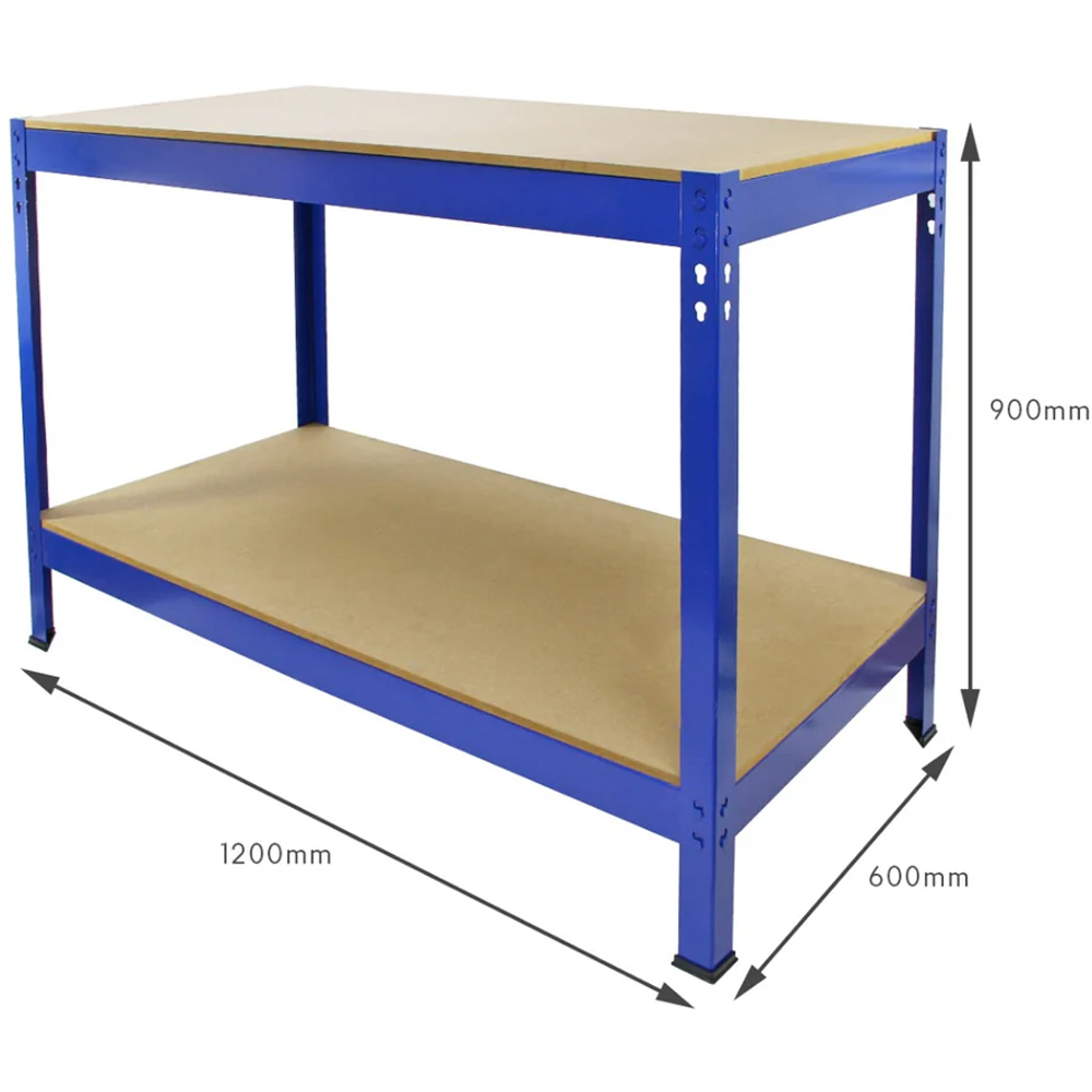 Monster Shop Q-Rax Blue Warehouse Shelving Rack 120cm Set of 3 Image 7