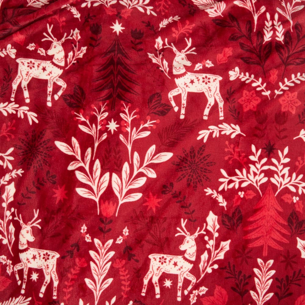 Folklore Stag Sherpa Throw  - Red Image 5