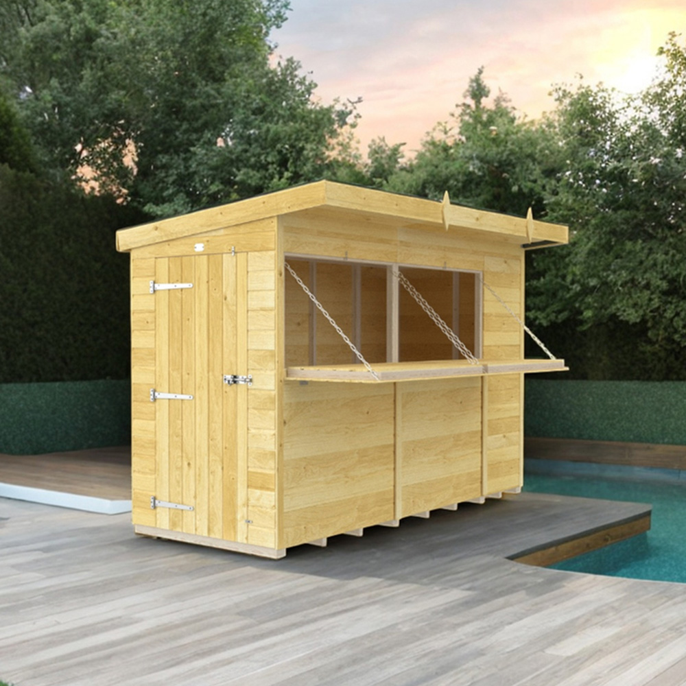 DIY Sheds 10 x 4ft Single Door Pressure Treated Tongue and Groove Timber Outdoor Bar Shed Image 4