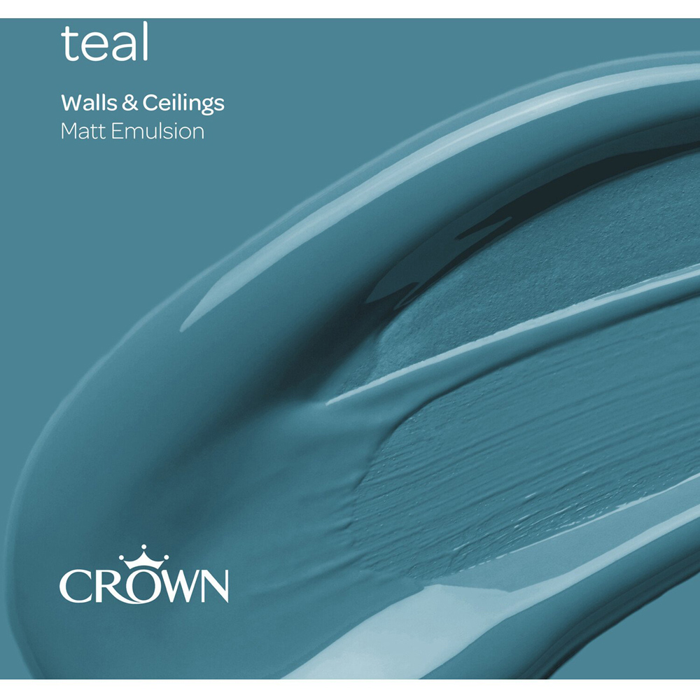 Crown Wall & Ceilings Teal Matt Emulsion 2.5L Image 6
