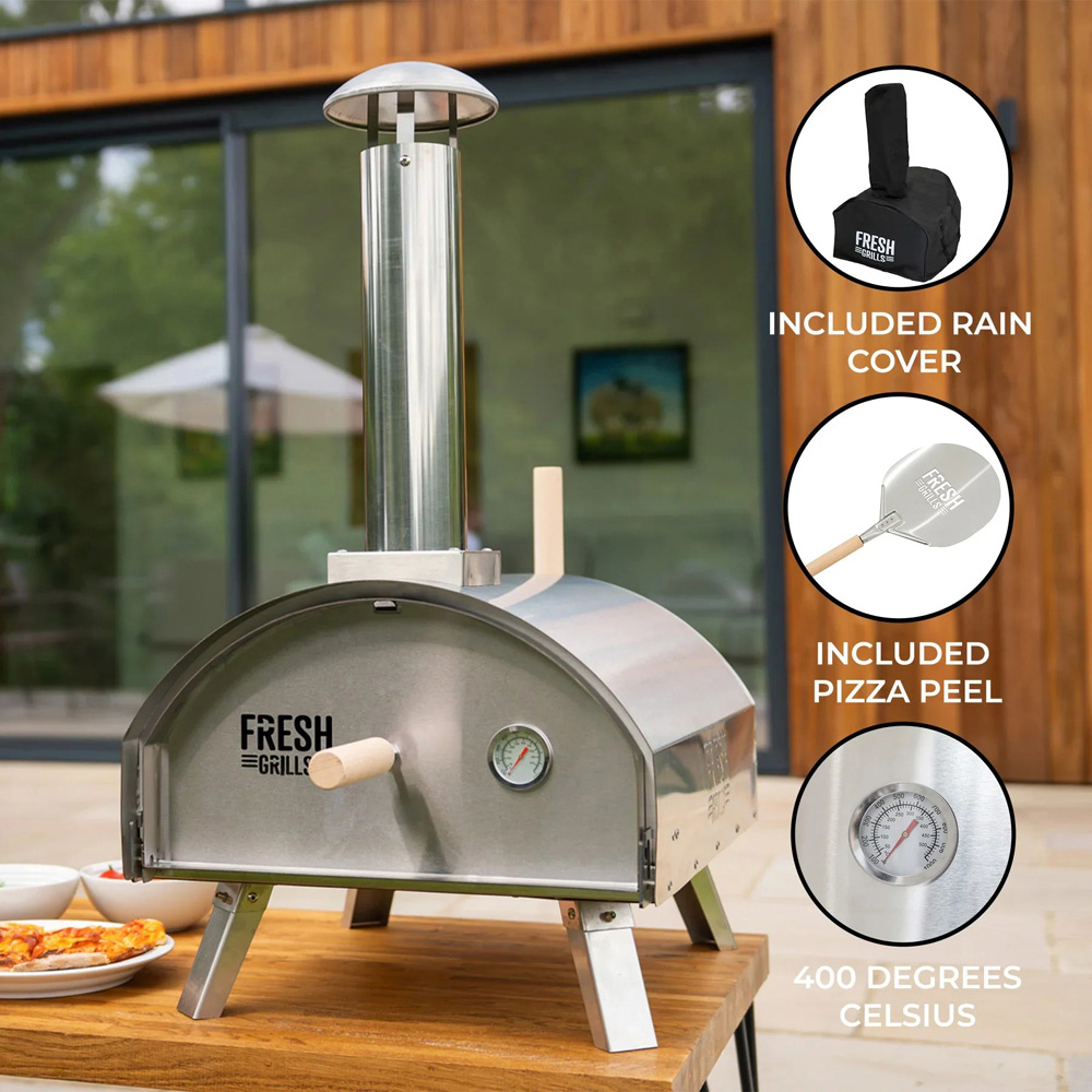 Fresh Grills Silver Dual Wall Premium Outdoor Pizza Oven 12 inch Image 4