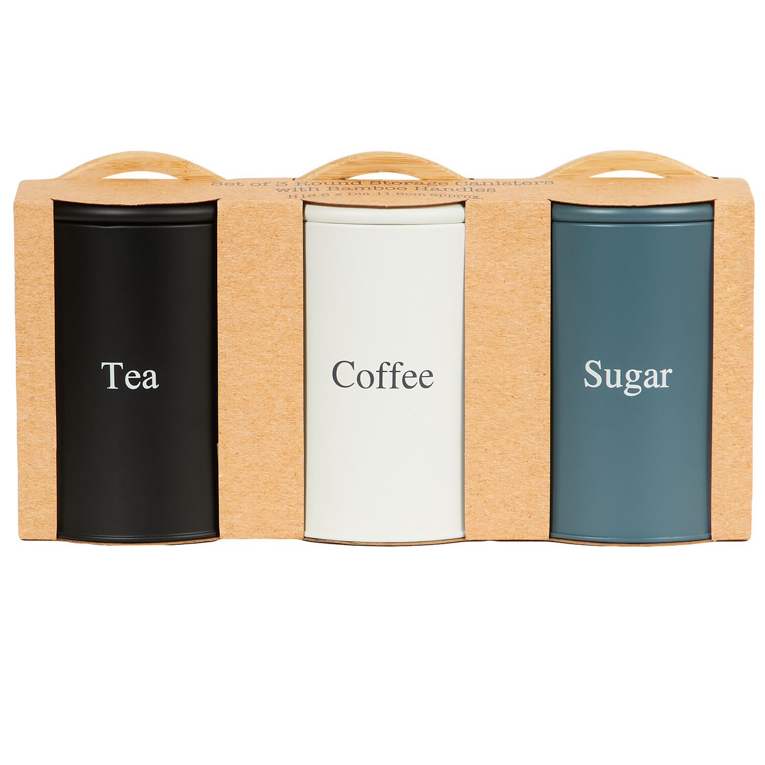 Neutrals Canisters with Wood Handles Image 2