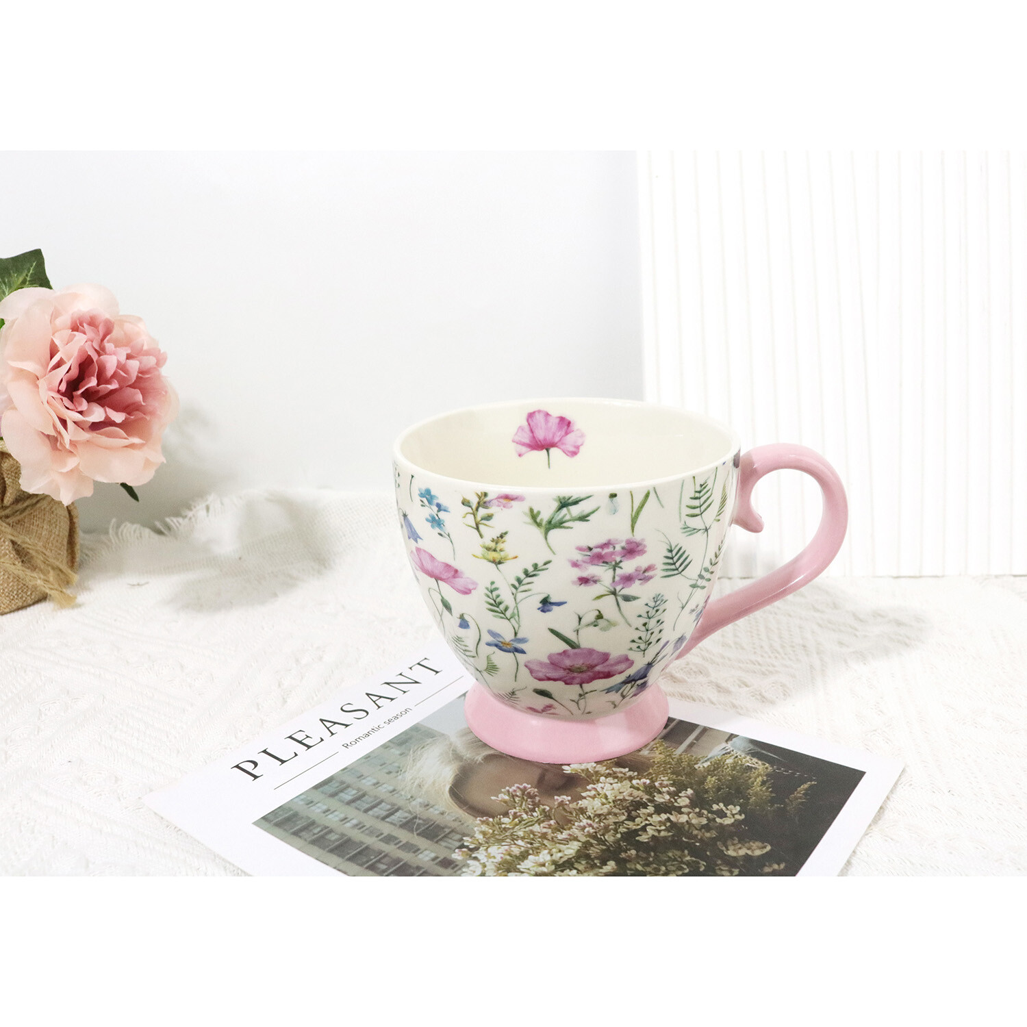 Floral Pattern Mug - Pink Image 6