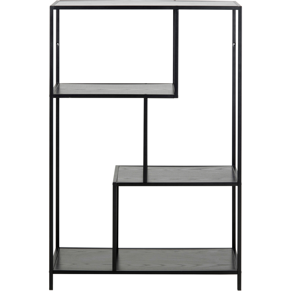 Furniture To Go Seaford Black 3 Shelf Metal Asymmetrical Bookcase Image 2