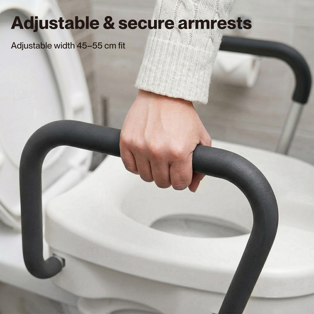 Levede Raised Toilet Seat with Armrest 4.7 inch Image 5