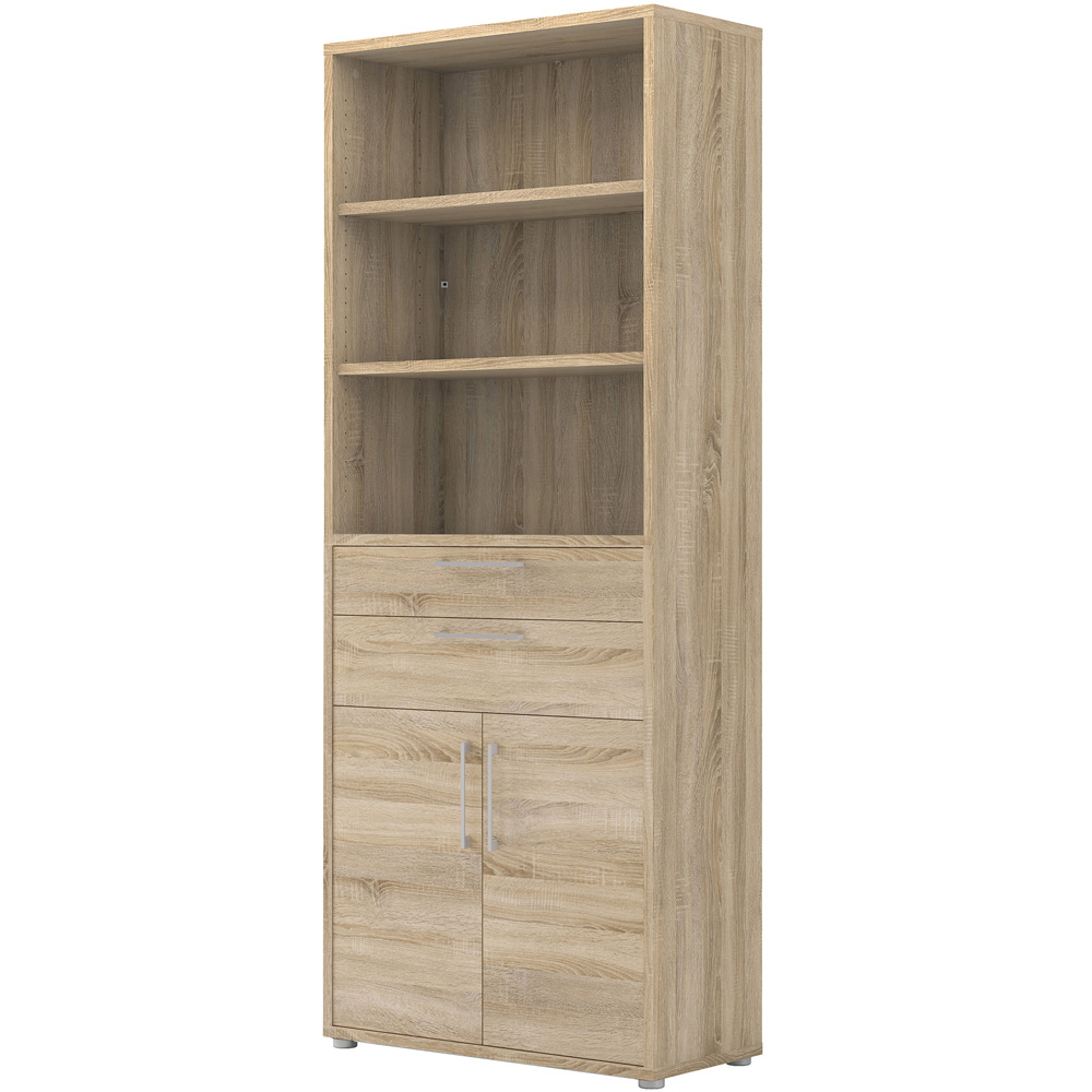 Furniture To Go Prima Oak 2 Door 2 Drawer 3 Shelf Bookcase Image 3