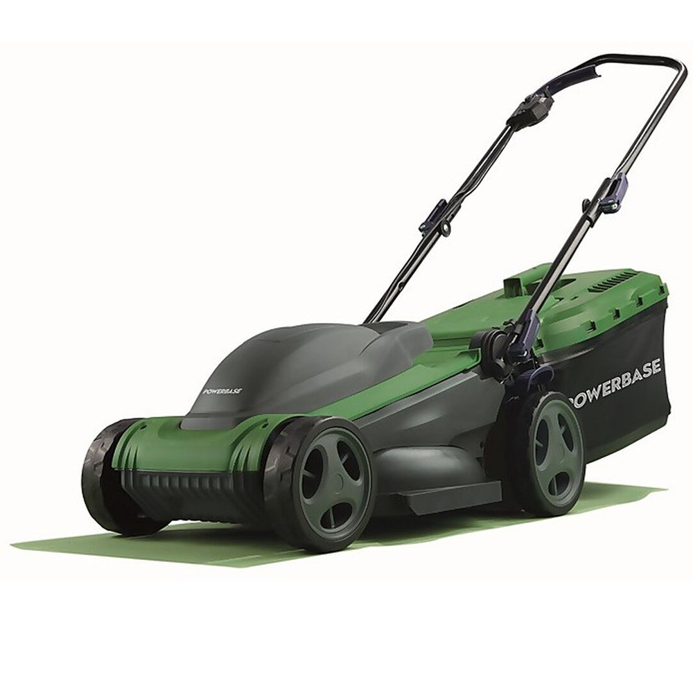 Powerbase 1400W 34cm Green Electric Lawn Mower Image 3