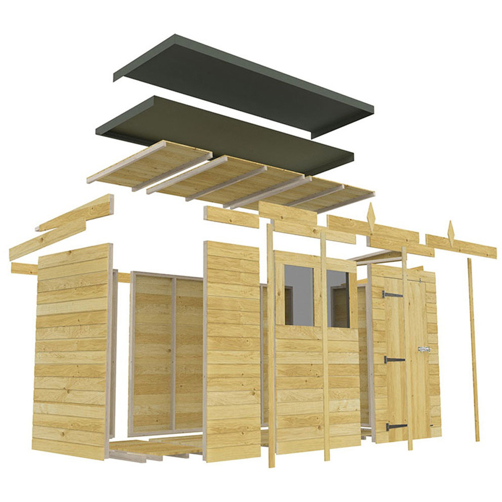 DIY Sheds 8 x 8ft Tongue and Groove Timber Pent Security Garden Shed Image 3
