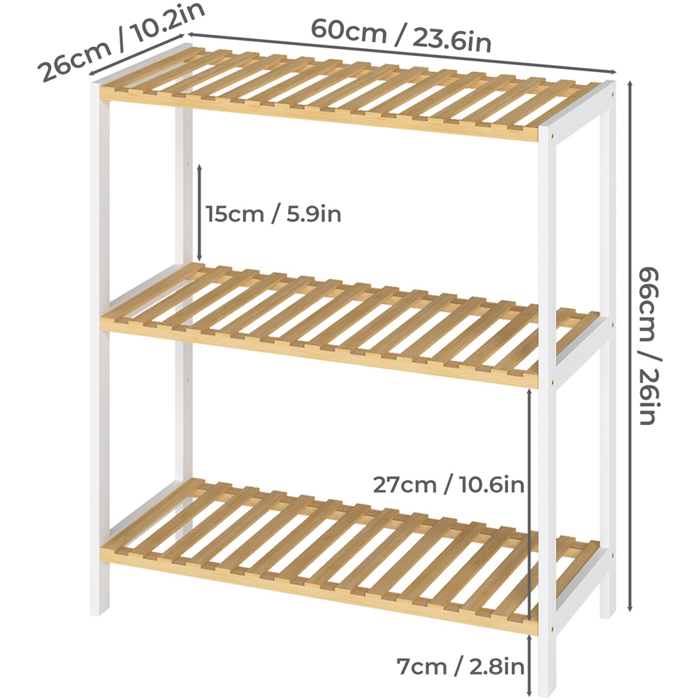 Levede 3-Tier Bamboo and Steel Shoe Rack Stand Image 9