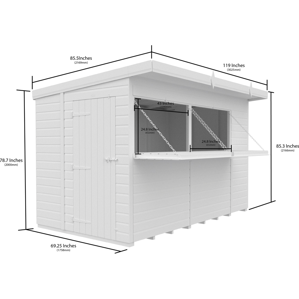 DIY Sheds 10 x 6ft Single Door Pressure Treated Tongue and Groove Timber Outdoor Bar Shed Image 9