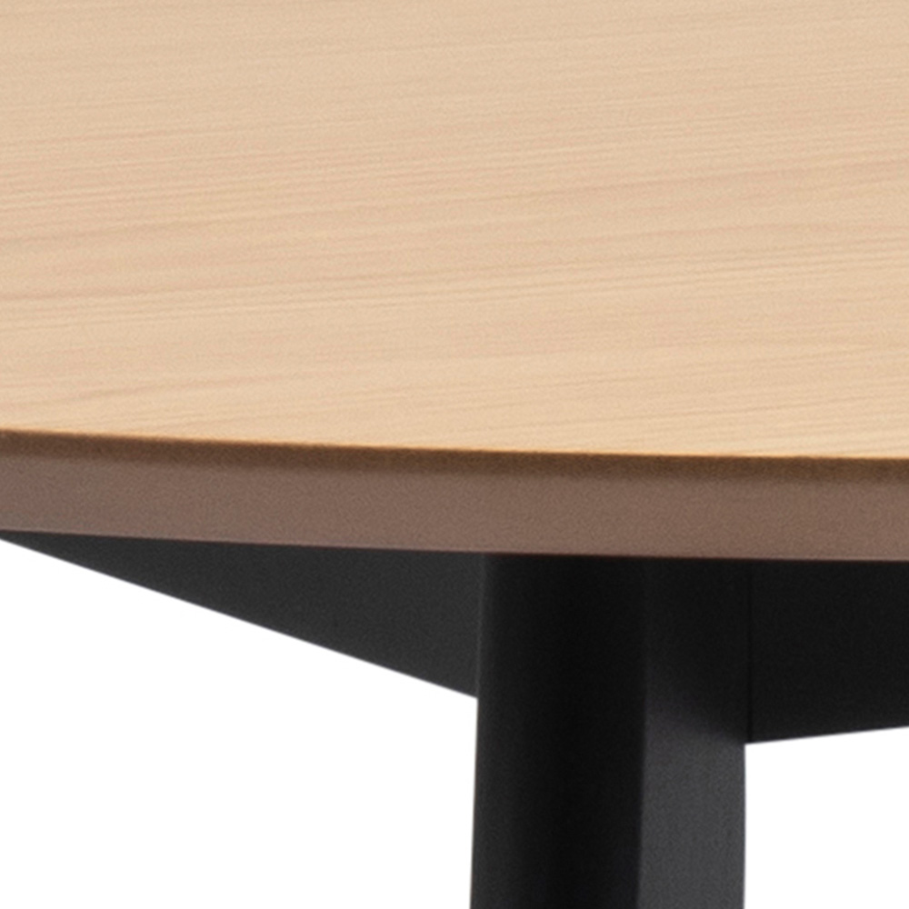 Furniture To Go Roxby Oak and Black 4 Seater Round Dining Table Image 5
