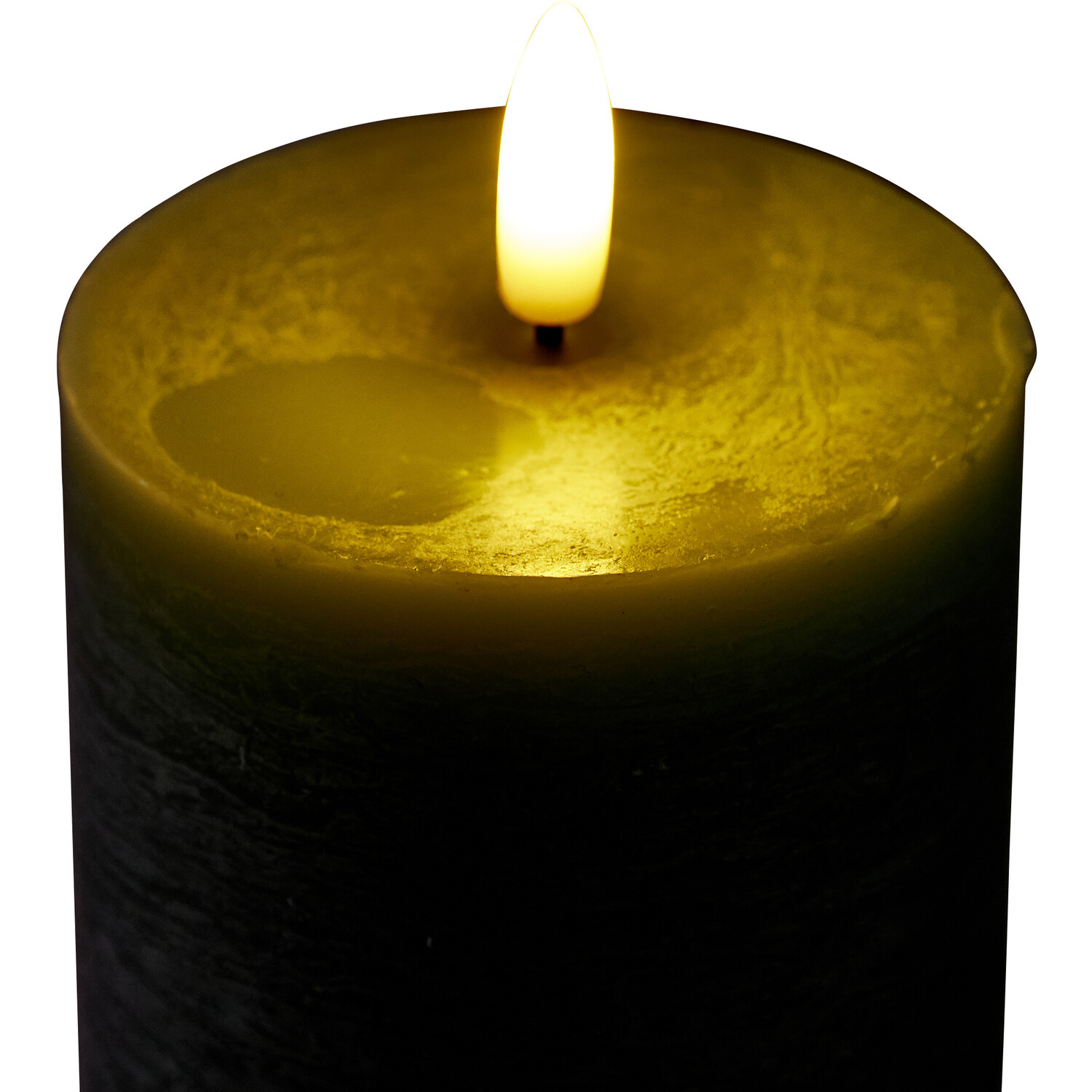 Set of 3 Sage Frosted Leaf LED Candles - Sage Image 4