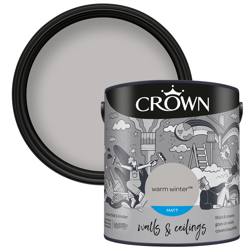 Crown Walls & Ceilings Warm Winter Matt Emulsion Paint 2.5L Image 1