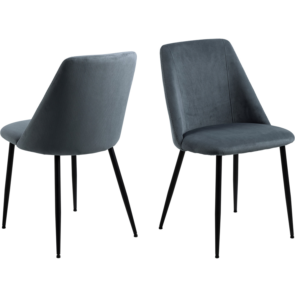 Furniture To Go Ines Corduroy Grey Dining Chair Set of 4 Image 2