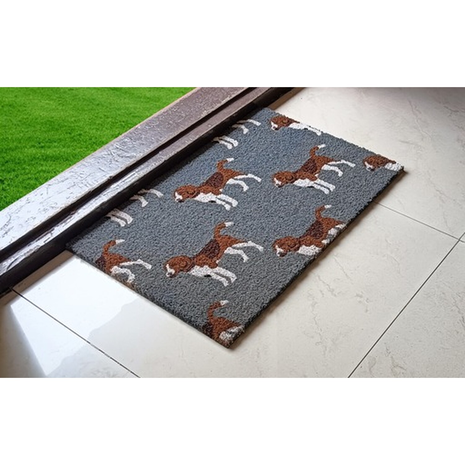Grey Tufted Coir Doormat 40 x 60cm Image 2