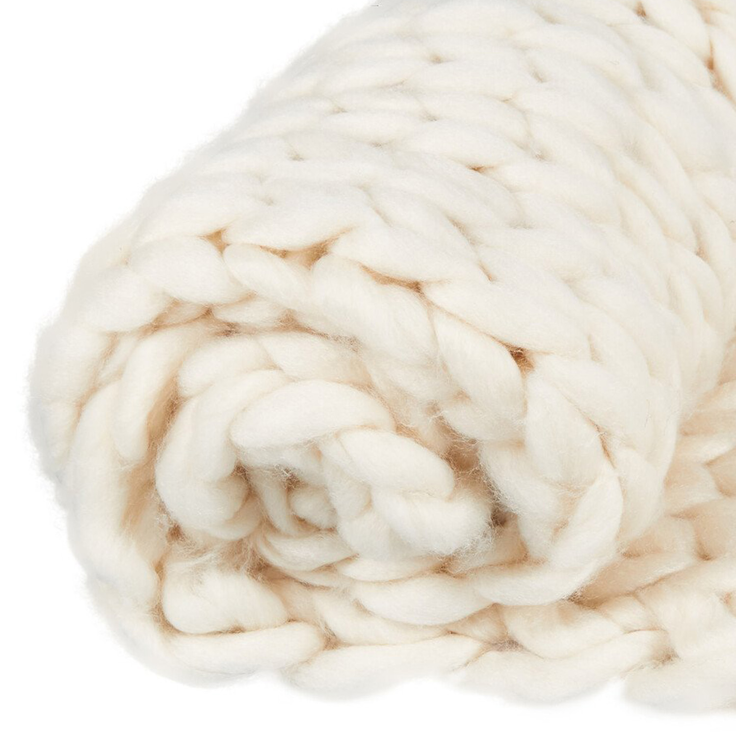 Divante Chunky Knit Throw - Ivory Image 5