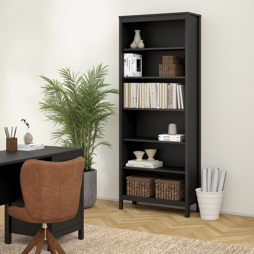 Furniture To Go Madrid Black 6 Shelf Bookcase Image 6