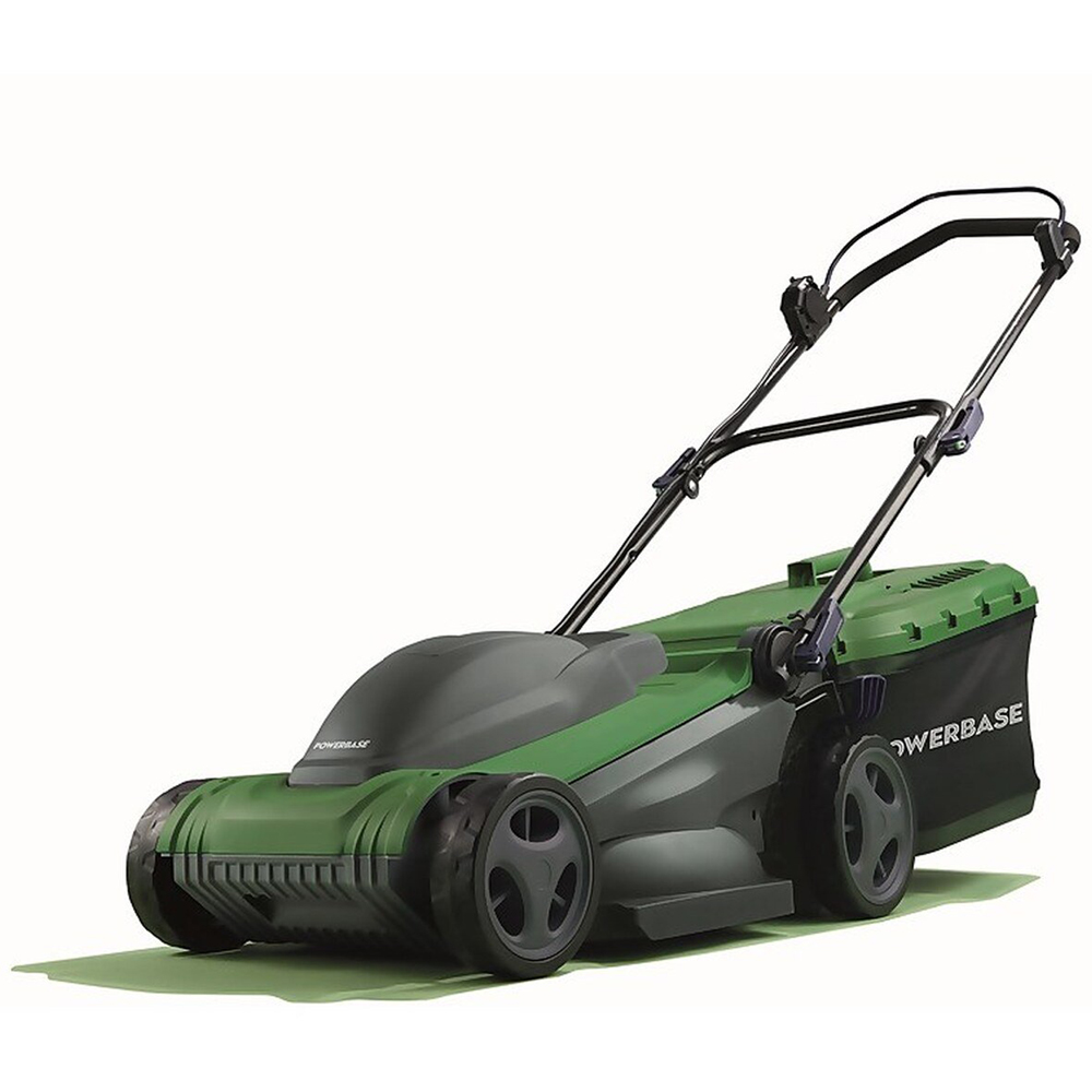 Powerbase 1600W 37cm Green Electric Lawn Mower Image 3