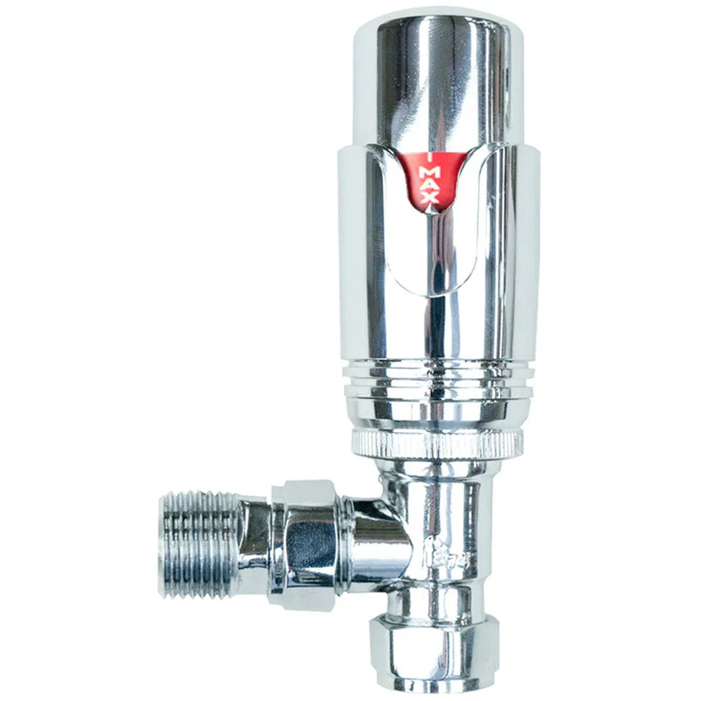 MonsterShop Polished Chrome and Brass Thermostatic Radiator Valve Image 3