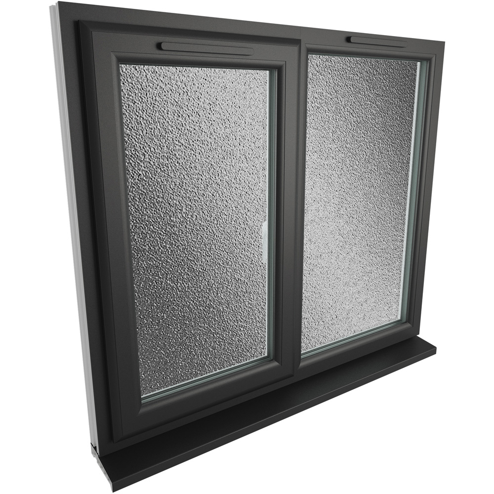 Crystal Black and White LH Side Hung Next to a Fixed Obscure Triple Glazed Window 1190 x 965mm Image 4