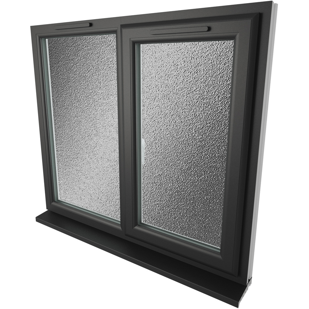 Crystal Black and White RH Side Hung Next to a Fixed Obscure Triple Glazed Window 1190 x 965mm Image 4