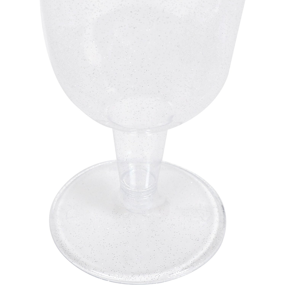 Pack of 8 Silver Sparkle Wine Glasses - Silver Image 4