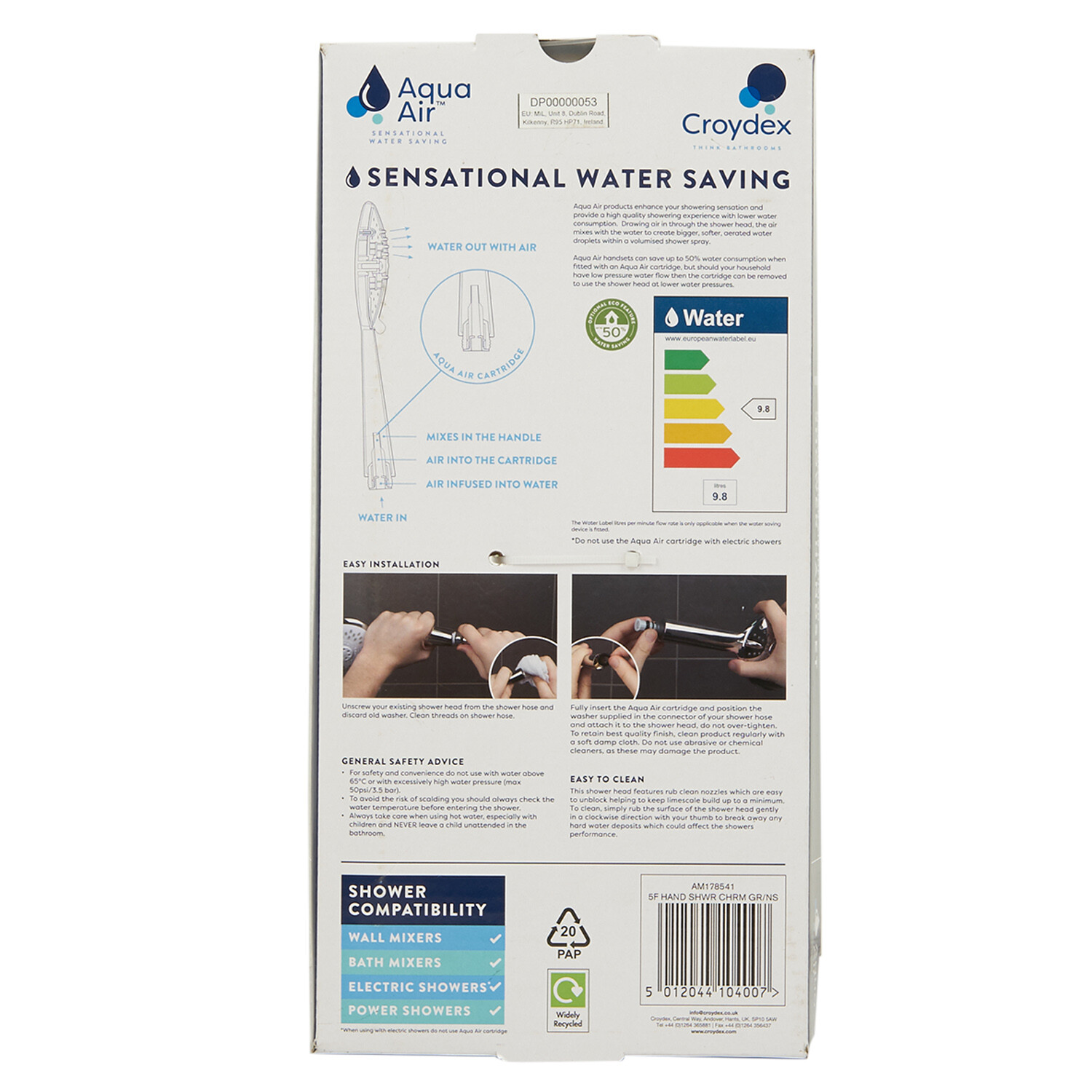 Aqua Air Belmore 5 Function Shower Head Chrome - Chrome Image 3