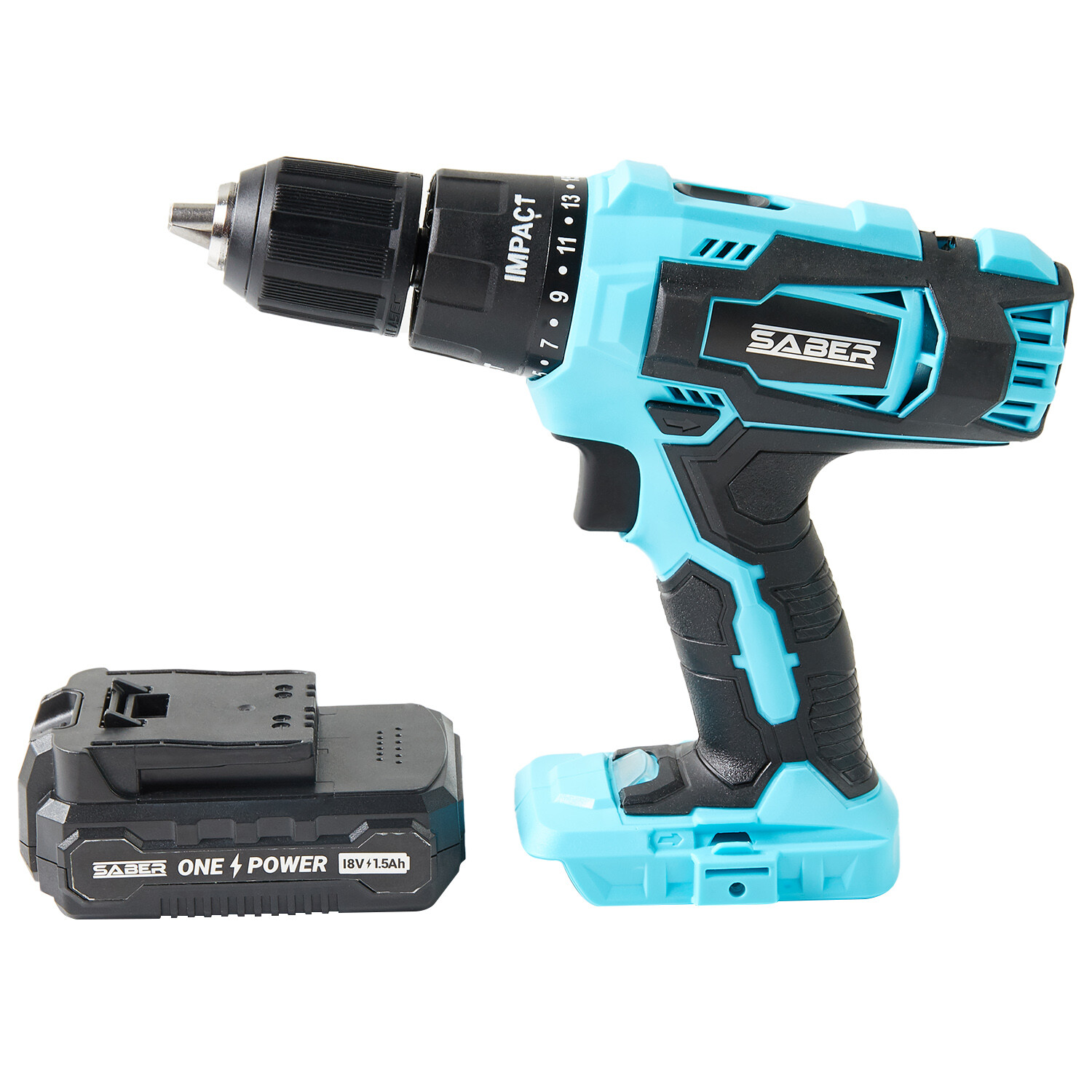 Saber 18V One Battery Cordless Combi Drill Kit Inc Battery and Charger Image 5