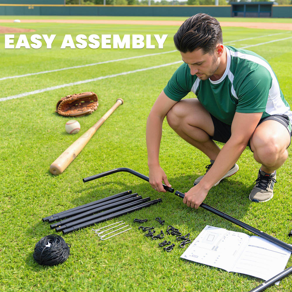 HOMCOM Rebounder Net Target Ball Kickback Baseball Training Equipment Play Image 5